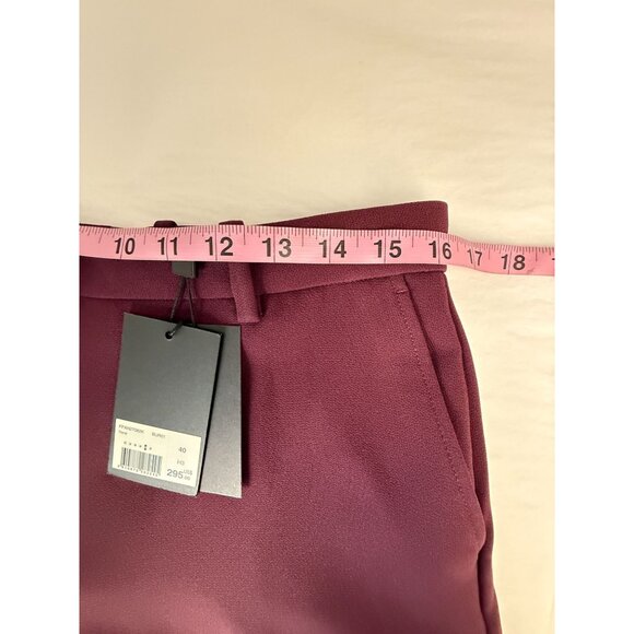 The Kooples Womens Burgundy Tailored Pants Trouser Straight Leg Career - Picture 8 of 16